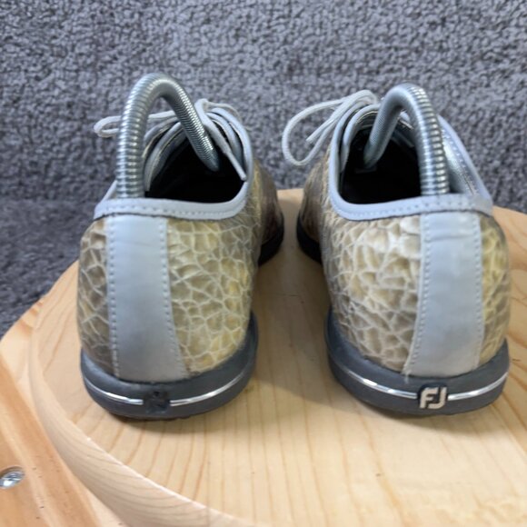 FootJoy Tailored Collection Golf Shoes Womens 8 Leather Croc Print Spikeless - Picture 4 of 8